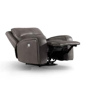 Jove Gray High Grade Leatherette Recliner With USB Port and Adjustable Headrest