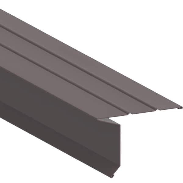 Gibraltar Building Products 2-5/8 in. x 1-1/2 in. x 10 ft. Aluminum Eave Drip Flashing in Brown