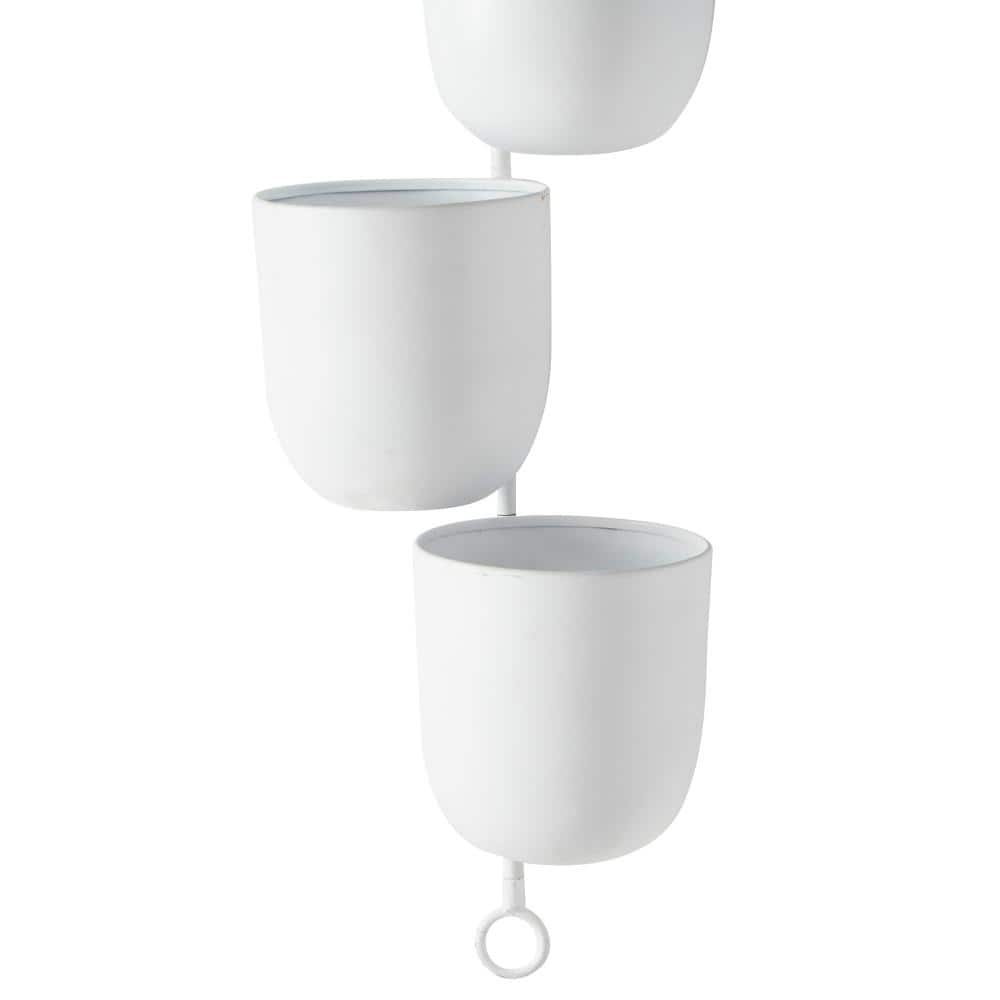 The Novogratz Layered White Metal Wall Planter, 12" x 25"