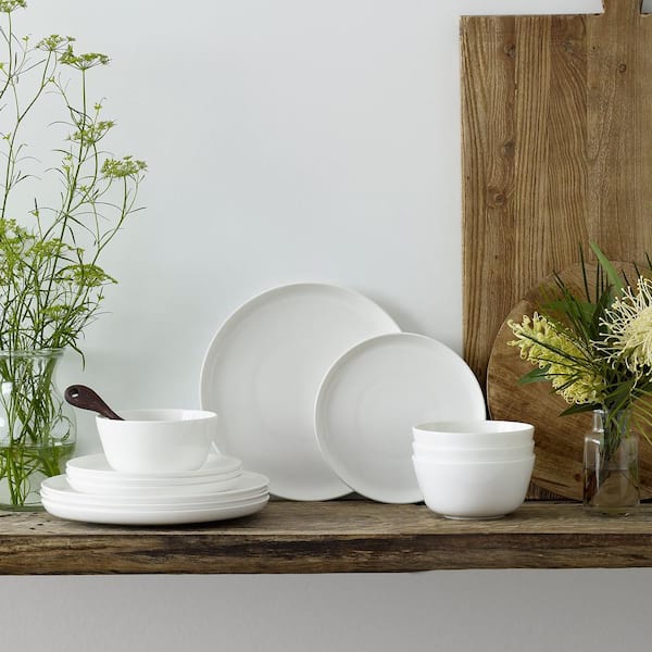 Noritake Marc Newson 12-Piece (White) Bone China Dinnerware Set