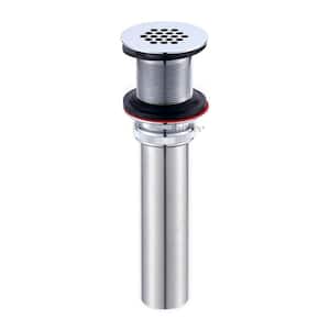 1-1/2 in. Brass Bathroom and Vessel Sink Grid Drain Stopper Strainer with No Overflow in Chrome