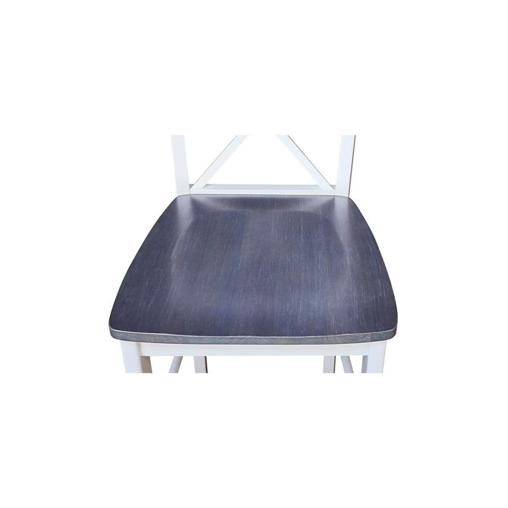 Heather Gray Solid Parawood Traditional X-Back Barstool