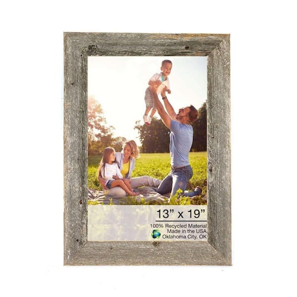 HomeRoots Josephine 13 in. x 19 in. Natural Weathered Gray Picture Frame