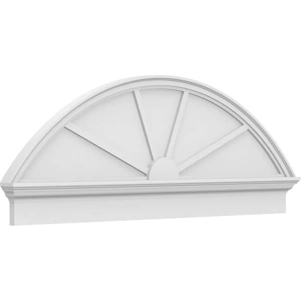 2-3/4 in. x 60 in. x 21-7/8 in. Segment Arch 4-Spoke Architectural Grade PVC Combination Pediment Moulding