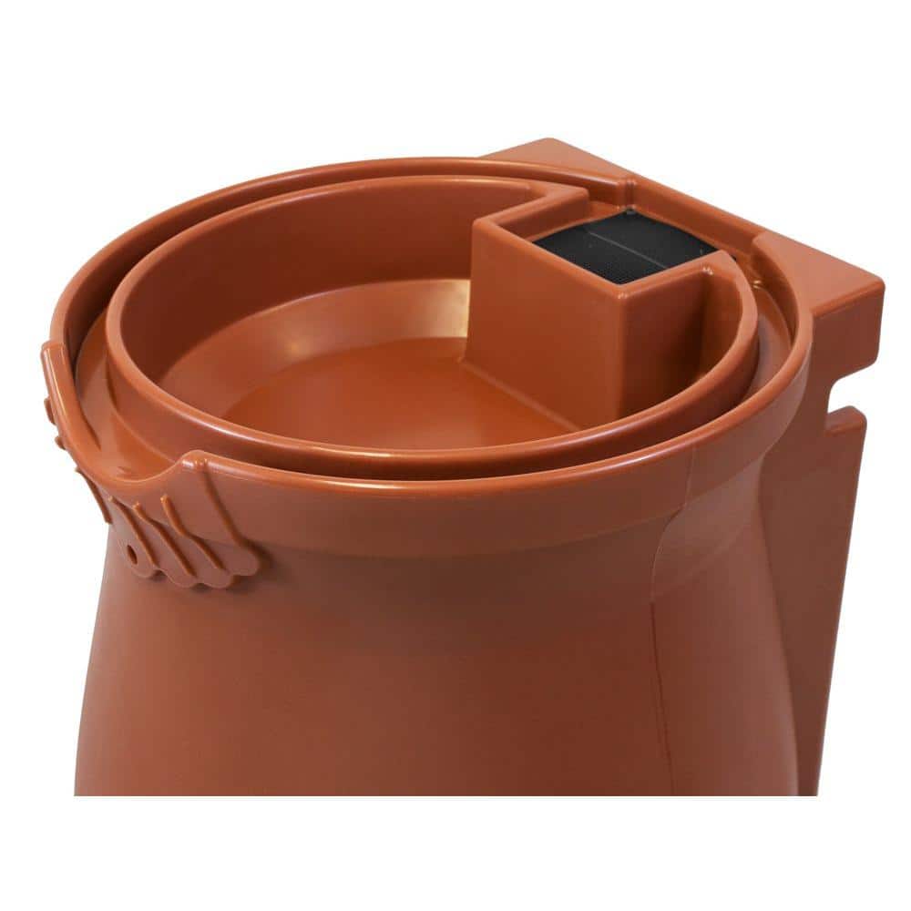 Terra Cotta 50 Gallon Dual Overflow Planter Rain Barrel