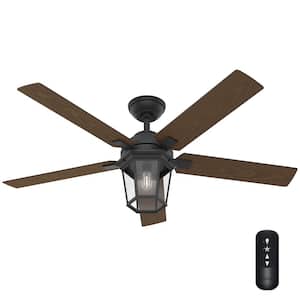 Candle Bay 52 in. Indoor/Outdoor Natural Iron Ceiling Fan with Light Kit and Remote