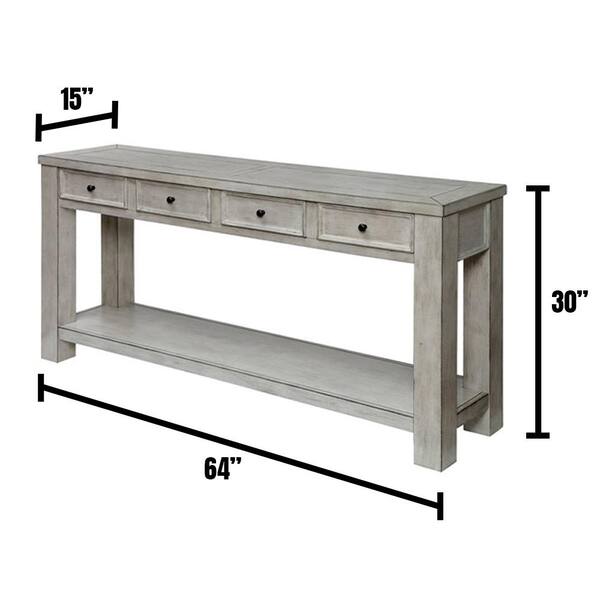 William's Home Furnishing Meadow Antique White Sofa Table
