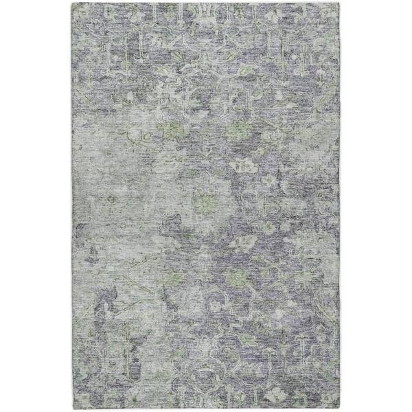 Dream Shag Premium Machine Washable Abstract ADS801 Plum 8 ft. x 10 ft. Area Rug