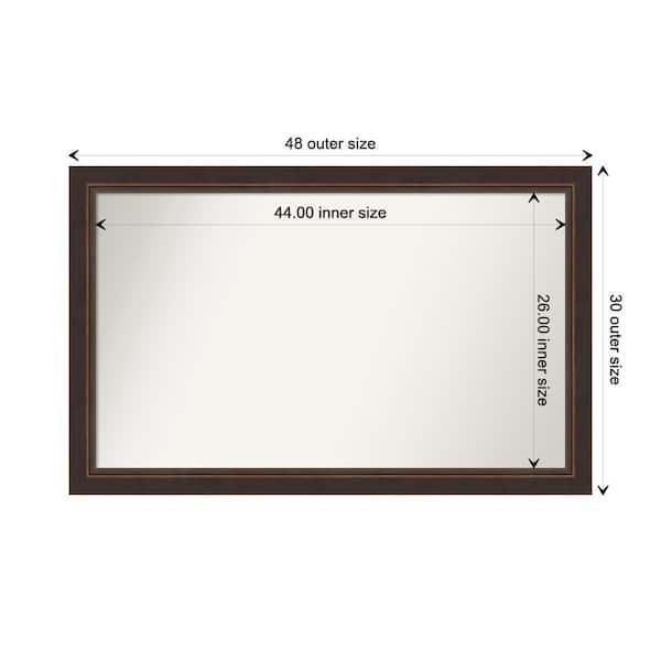 Amanti Art Lara Bronze 48.5 in. x 30.5 in. Custom Non-Beveled Wood FramedBathroom Vanity Wall Mirror