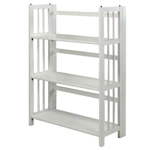 38 in. White New Wood 3-Shelf Etagere Bookcase