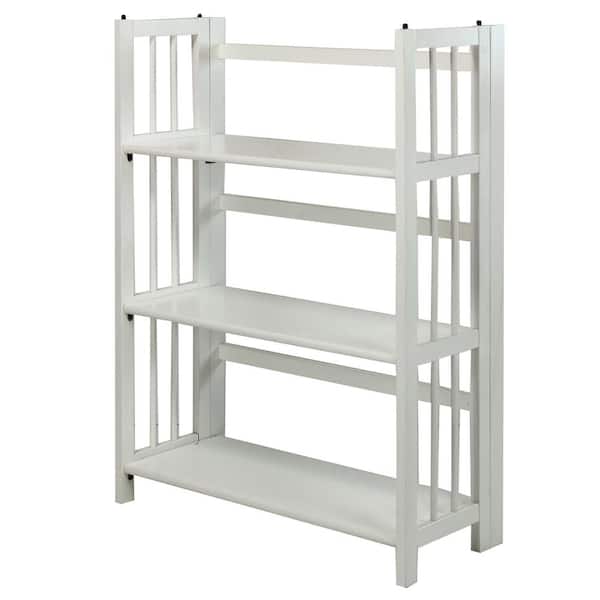 Casual Home 38 in. White New Wood 3-Shelf Etagere Bookcase