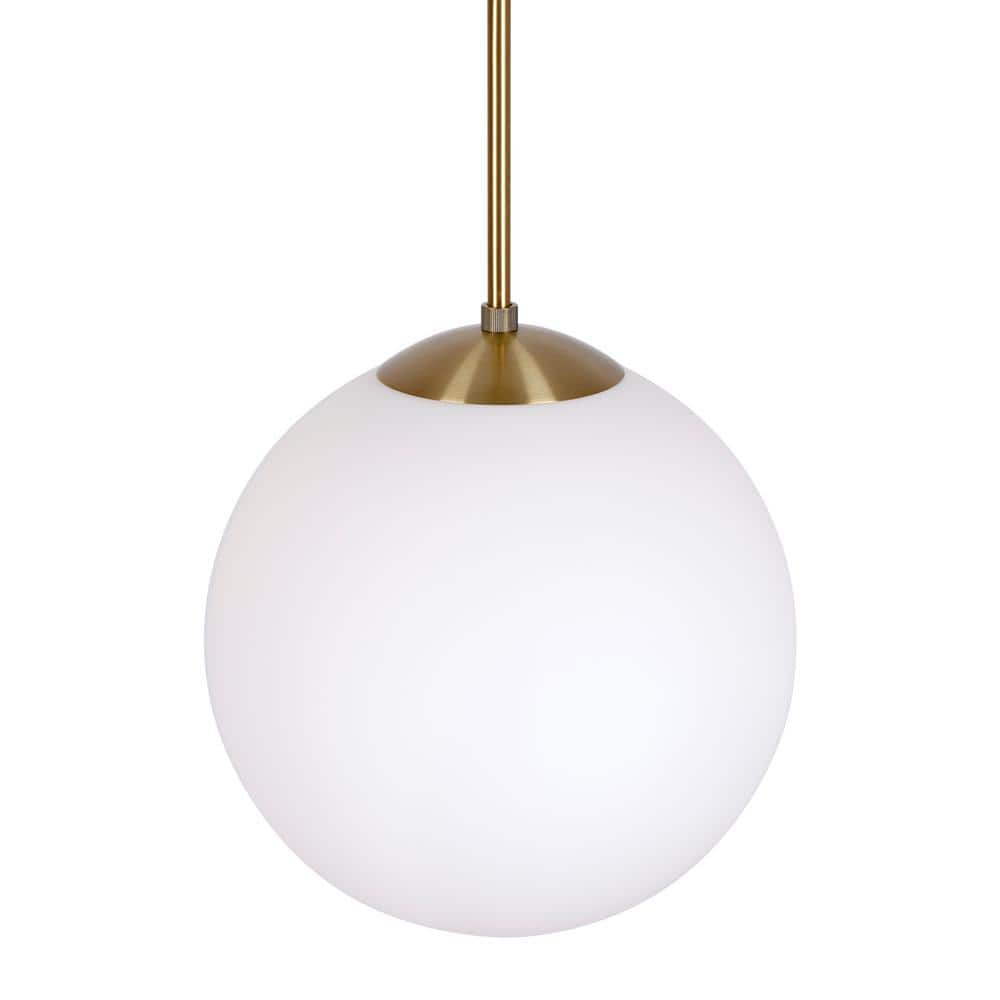 Selene Soft Gold 12'' Globe Pendant with Satin Opal Glass Shade