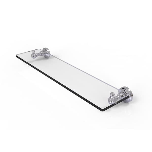 Allied Brass Waverly Place Collection 22 in. Glass Vanity Shelf with Beveled Edges in Polished Chrome