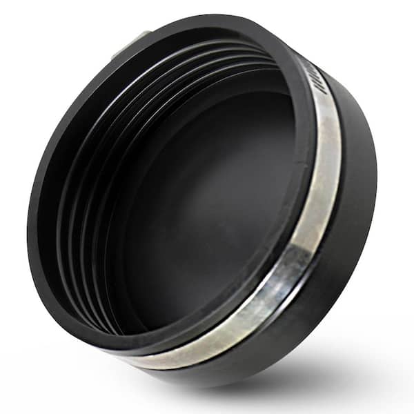 4 in. PVC Flexible Pipe Cap with Stainless Steel Clamps