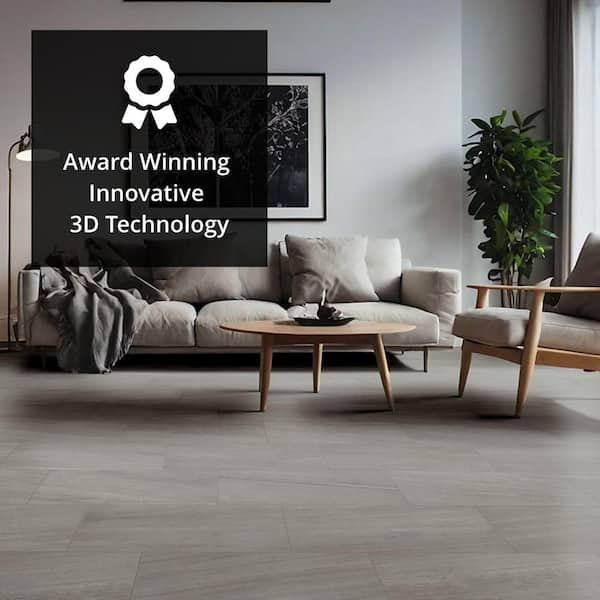 Malahari Greige 12 in. x 24 in. Lapato Porcelain Stone Look Floor and Wall Tile (11.748 sq. ft./Case)