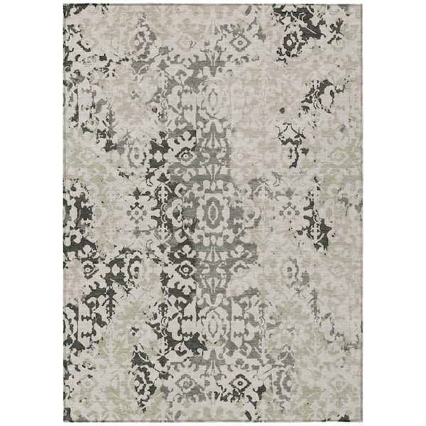 Chantille Machine Washable Indoor/Outdoor Abstract ACN2979 Linen 10 ft. x 14 ft. Area Rug