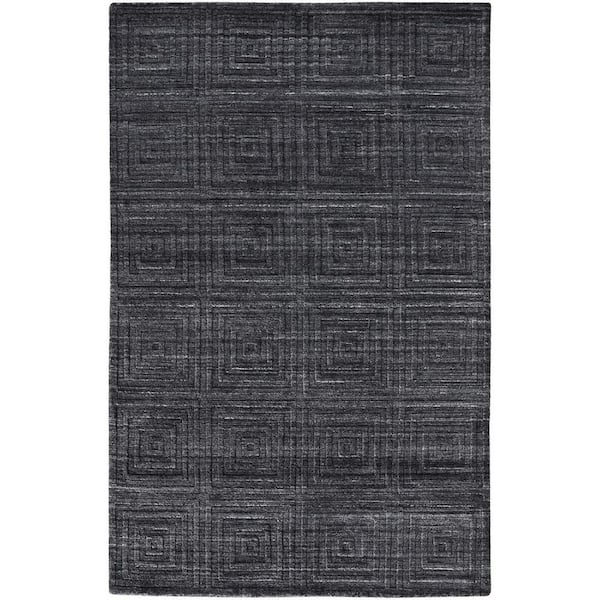 HomeRoots Gray, Black Geometric 12 ft. x 15 ft. Area Rug
