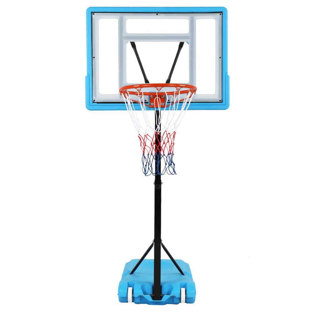 TIRAMISUBEST Portable Poolside Basketball Hoop/Goal in Blue with 3.8 ft ...