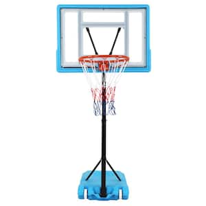Portable Poolside Basketball Hoop/Goal in Blue with 3.8 ft. to 4.4 ft. H Adjustment