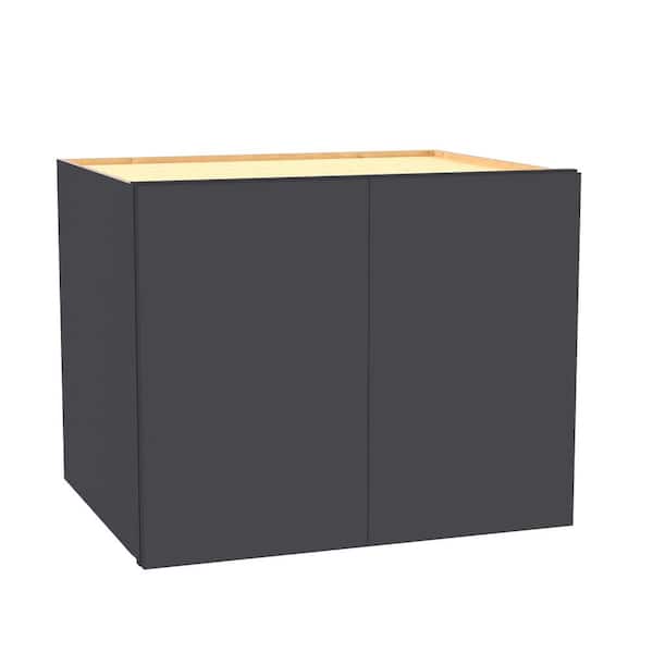 Hargrove 36 in. W x 24 in. D x 24 in. H Assembled Plywood Wall Bridge Kitchen Cabinet in Valiant Onyx with Soft Close
