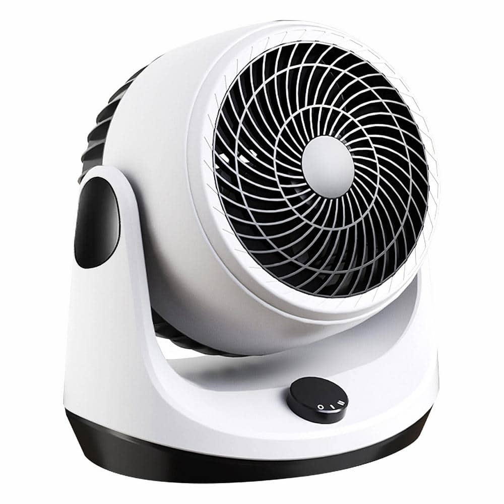USB Powered Air Circulator 6 in. 2 Fan Speeds Desk Fan in White, Strong Air