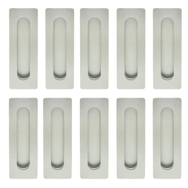 FHIX 7-1/8 in. L Satin Stainless Steel Square Edge Oblong Flush Cup Pull (10-Pack)