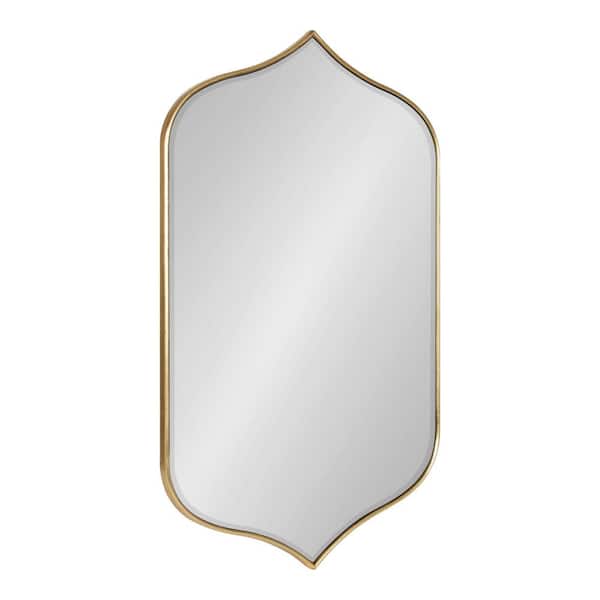 Kate and Laurel Tyla 31.75 in. H x 20.00 in. W Irregular MDF Framed Gold Mirror