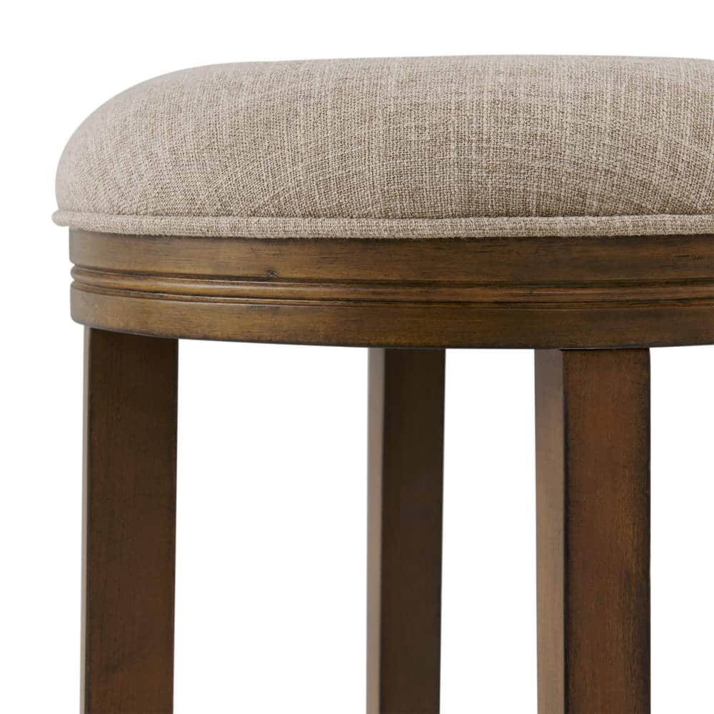 Natick 30" Brown Wood Backless Bar Stool
