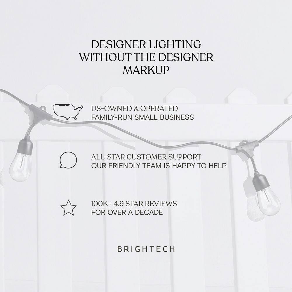 48ft Black Cord Warm White LED Outdoor String Lights