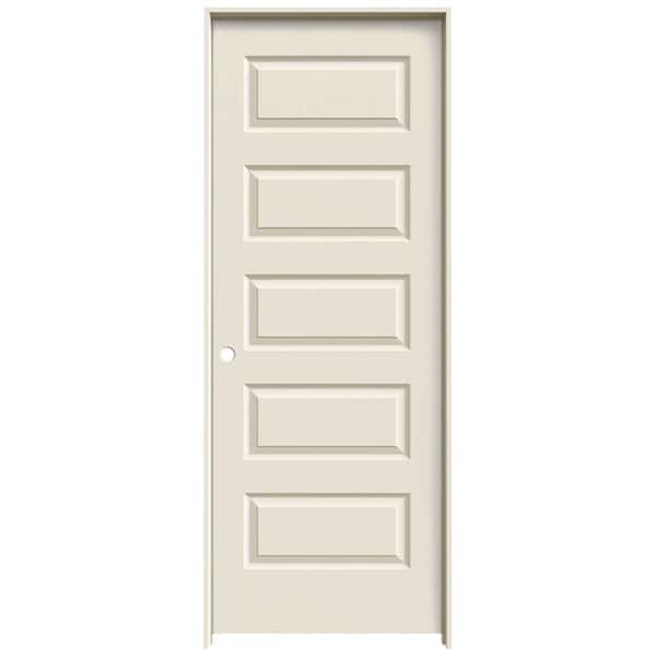 JELD-WEN 24 in. x 80 in. Rockport Primed Right-Hand Smooth Molded Composite Single Prehung Interior Door