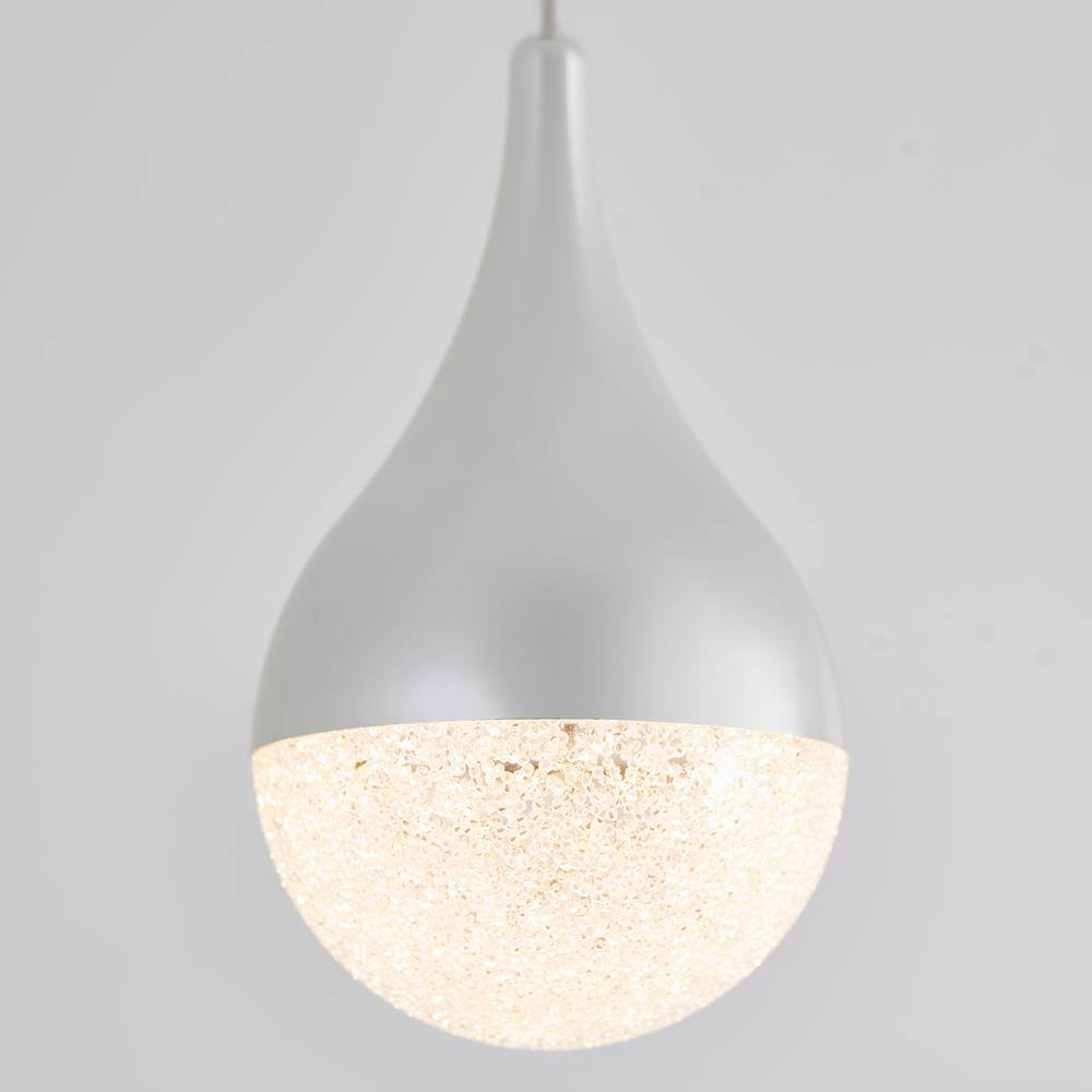 Mini Brushed Nickel Glass LED Pendant Light