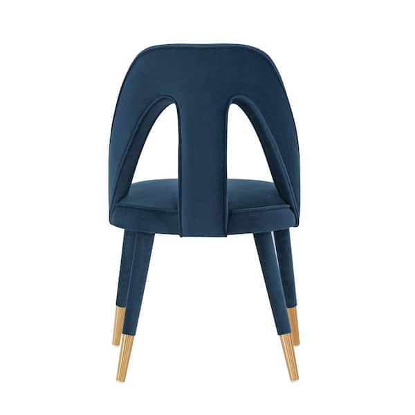 Manhattan Comfort Modern Neda Velvet Dining Chair in Midnight Blue - Set of 2 Manhattan Comfort Modern Neda Velvet Dining Chair in Midnight Blue - Set of 2