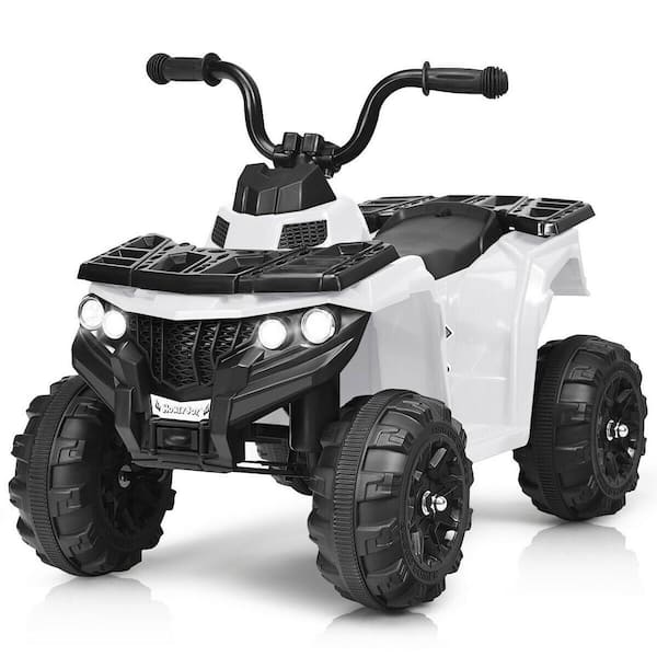 Gymax 6-Volt Battery Powered Kids Ride On ATV 4-Wheeler Quad with MP3 and LED Headlight White