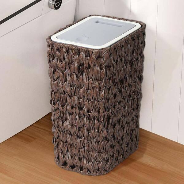 Bathroom Trash Can With Lid Wicker At Sean Swick Blog