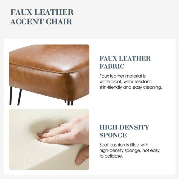 JAYDEN CREATION Christiano Modern Camel Faux Leather Comfy