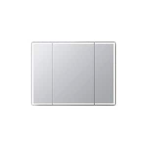 Edge Royale 36 in. W x 32 in. H Rectangular Silver Recessed/Surface Mount Medicine Cabinet with Mirror and LED Lighting