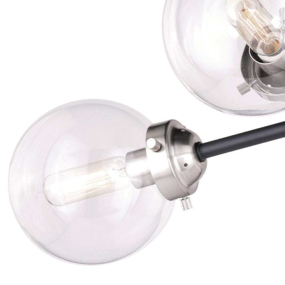 Orbit Satin Nickel and Bronze 4-Light Semi Flush Mount