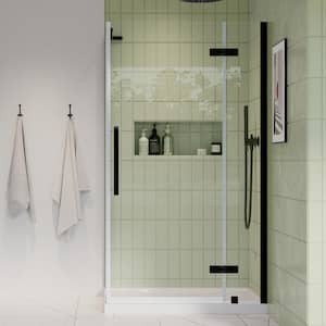 Tampa 38 in. L x 36 in. W x 75 in. H Corner Shower Kit with Pivot Frameless Shower Door in ORB and Shower Pan