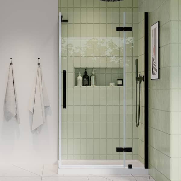 OVE Decors Tampa 38 in. L x 36 in. W x 75 in. H Corner Shower Kit with Pivot Frameless Shower Door in ORB and Shower Pan