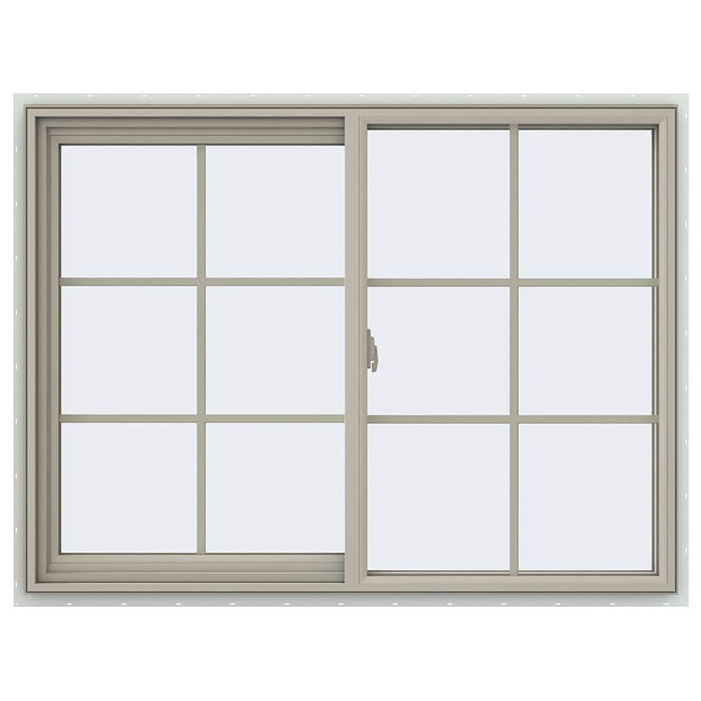 JELD-WEN 47.5 in. x 35.5 in. V-2500 Series Desert Sand Vinyl Left ...