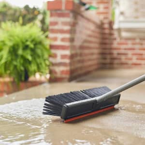 18 in. Interchangeable Push Broom with Squeegee Heads with Handle
