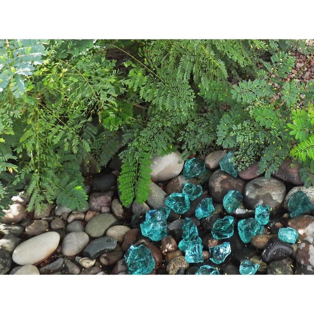 Aqua Recycled Glass 50-100mm Modern Landscape Stepping Stone