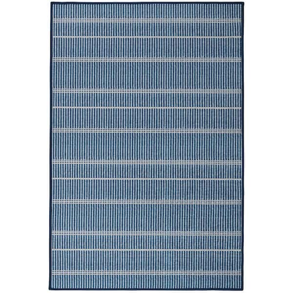 Samson Machine Washable Navy 6 ft. x 9 ft. Indoor Area Rug