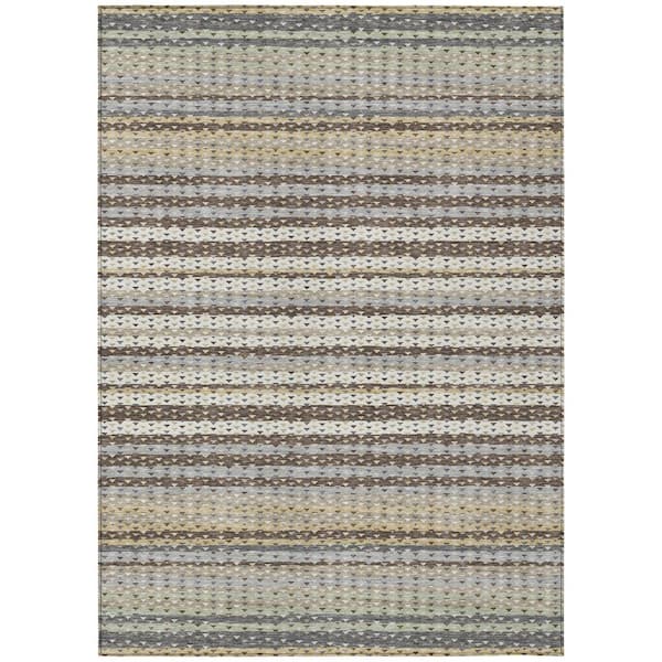 Chantille Machine Washable Indoor/Outdoor Abstract ACN2823 Coffee 3 ft. x 5 ft. Area Rug