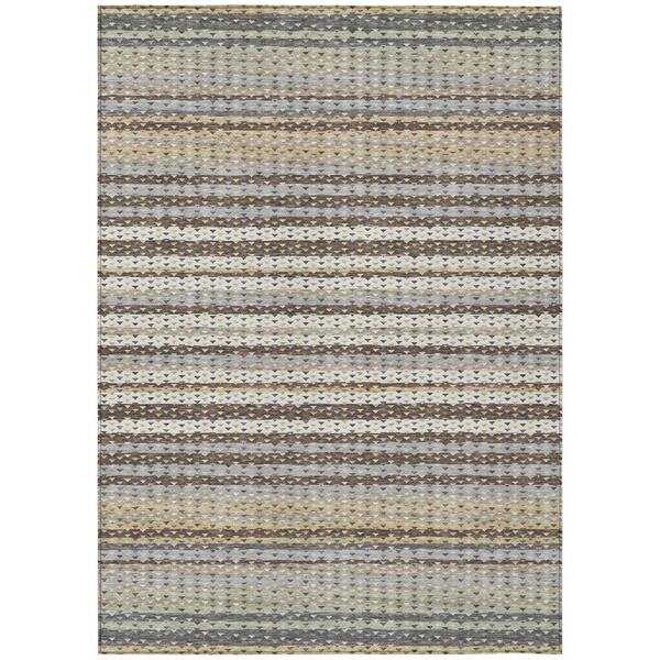 Chantille Machine Washable Indoor/Outdoor Abstract ACN2823 Coffee 8 ft. x 10 ft. Area Rug