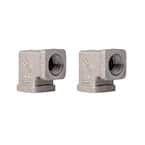 1/2 in. Black Iron Square Elbow (2-Pack)