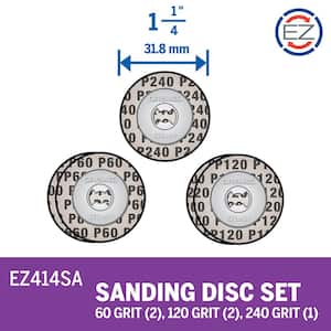EZ Lock 1.25 in. Rotary Tool Sand Disc Multi-Pack of Assorted Grit
