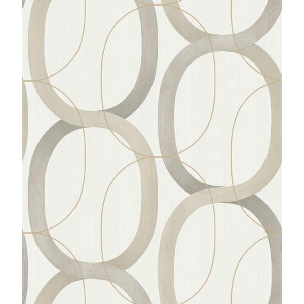 Candice Olson Interlock Taupe Wallpaper