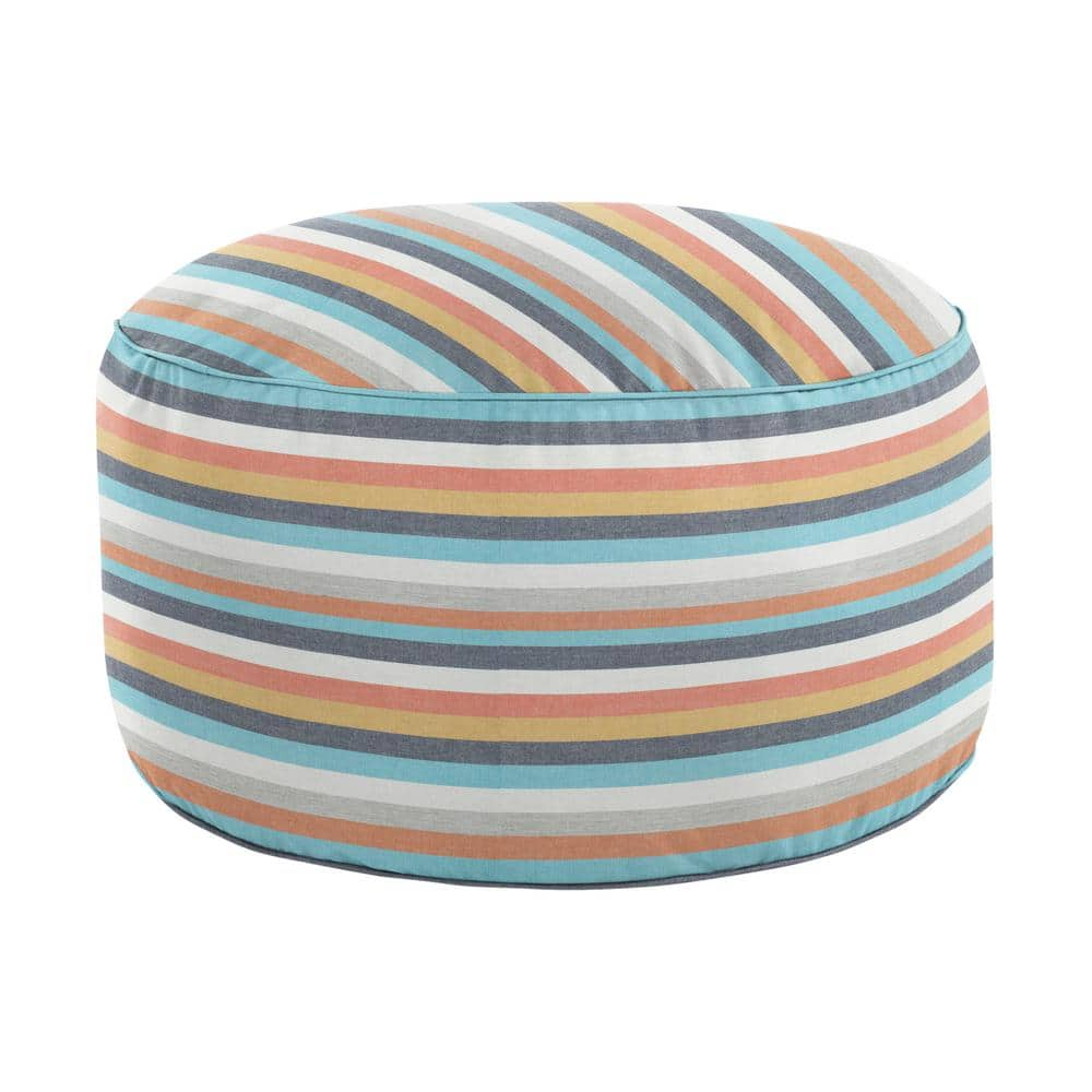 Hampton Bay Woven Stripe Rectangular Outdoor Pouf SE-PF-18-1056 - The Home  Depot