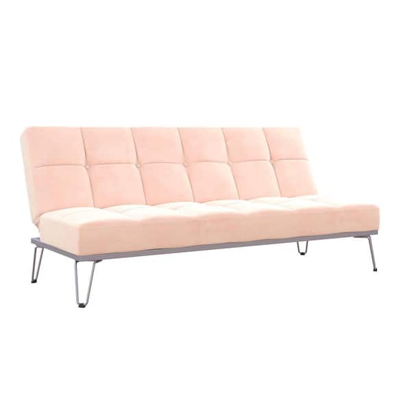 naald Temmen Oeganda Novogratz Elle Pink Convertible Sofa Bed Futon 2347779N - The Home Depot